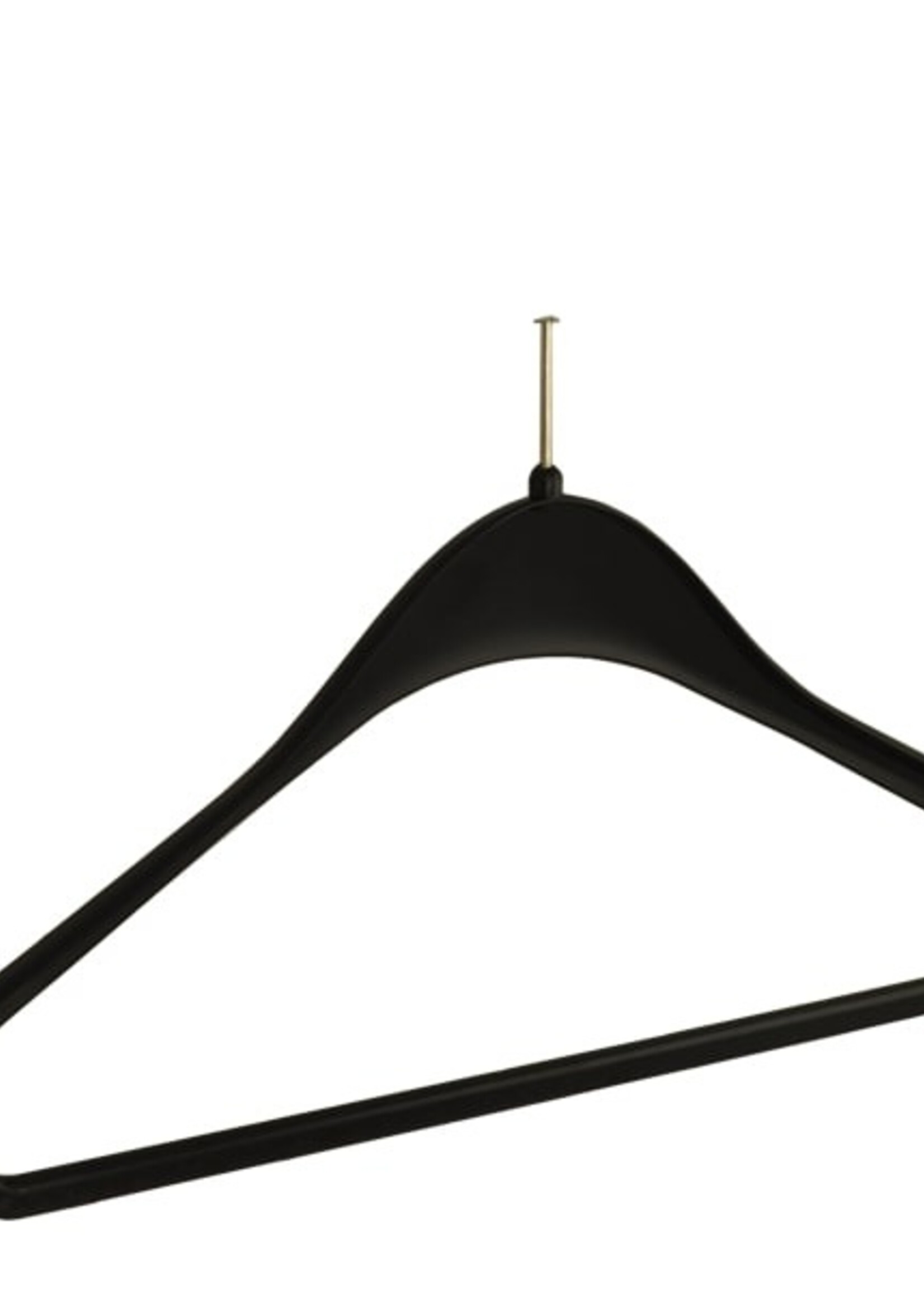 Cintre veste / costume (galbé )plastique noir (antivol sans anneau) avec épaules larges et barre