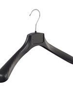 Cintre veste / costume (galbé) plastique noir avec épaules larges