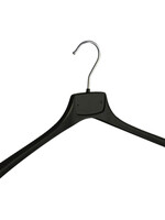 Cintre veste / costume (galbé) plastique noir avec épaules larges