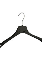 Cintre veste / costume (galbé) plastique noir avec épaules larges et encoches