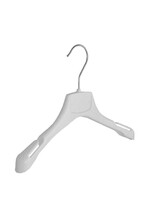 Cintre veste / costume (galbé) plastique blanc avec épaules larges et encoches