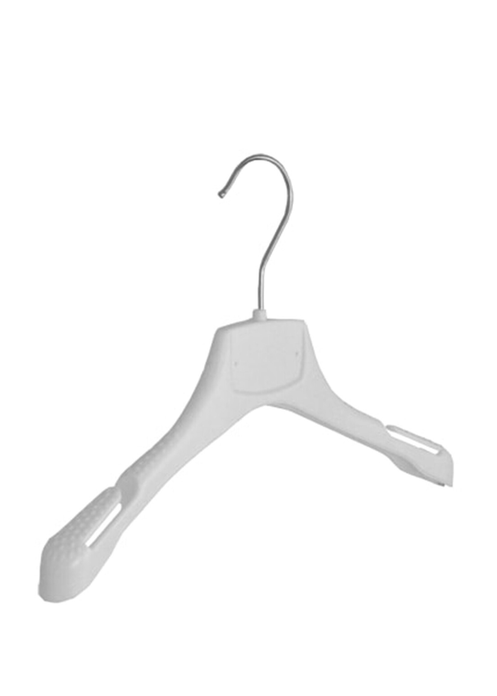 Cintre veste / costume (galbé) plastique blanc avec épaules larges et encoches