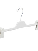 Cintre jupe / pantalon plastique blanc avec pinces antidérapantes