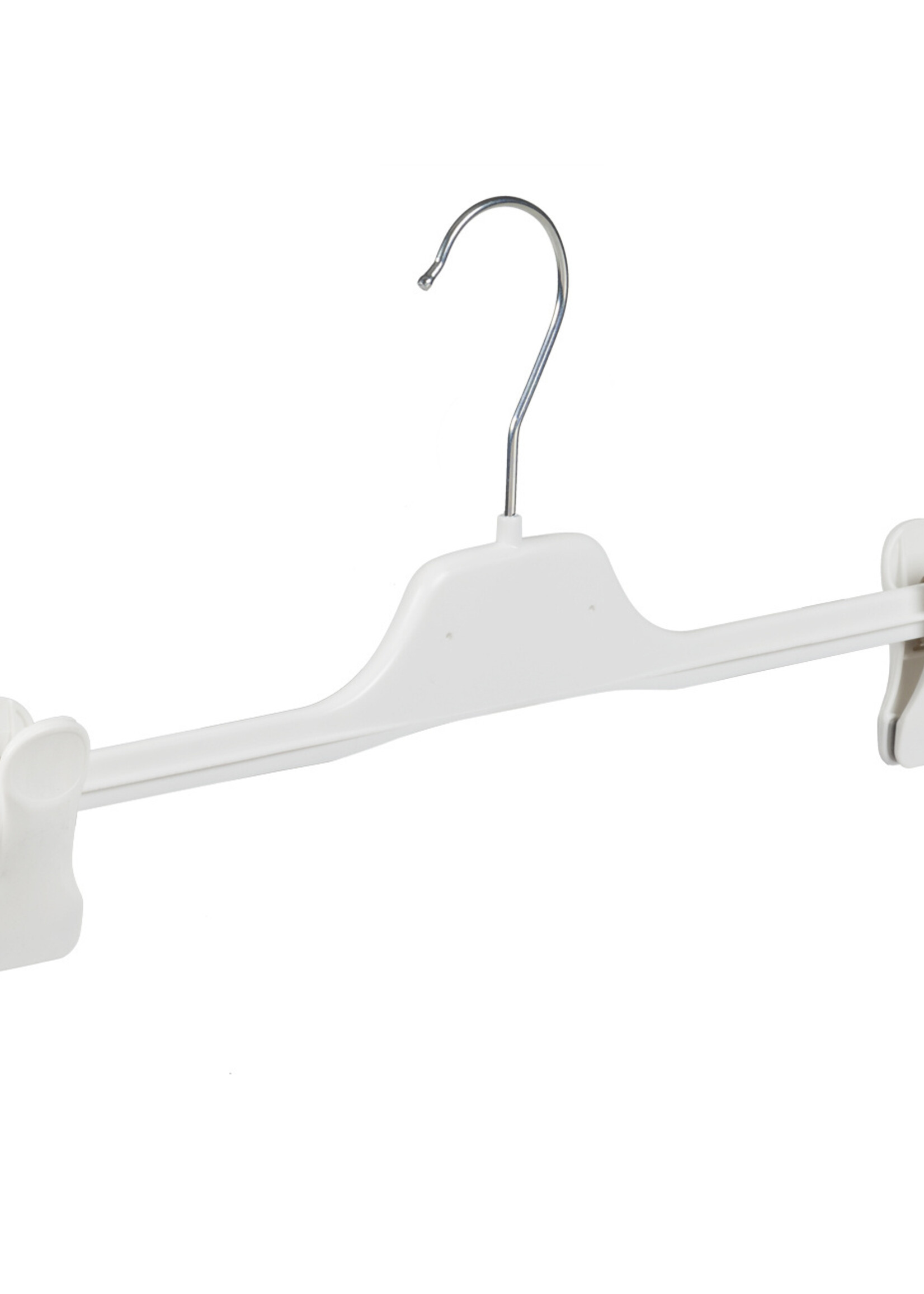 Cintre jupe / pantalon plastique blanc avec pinces antidérapantes