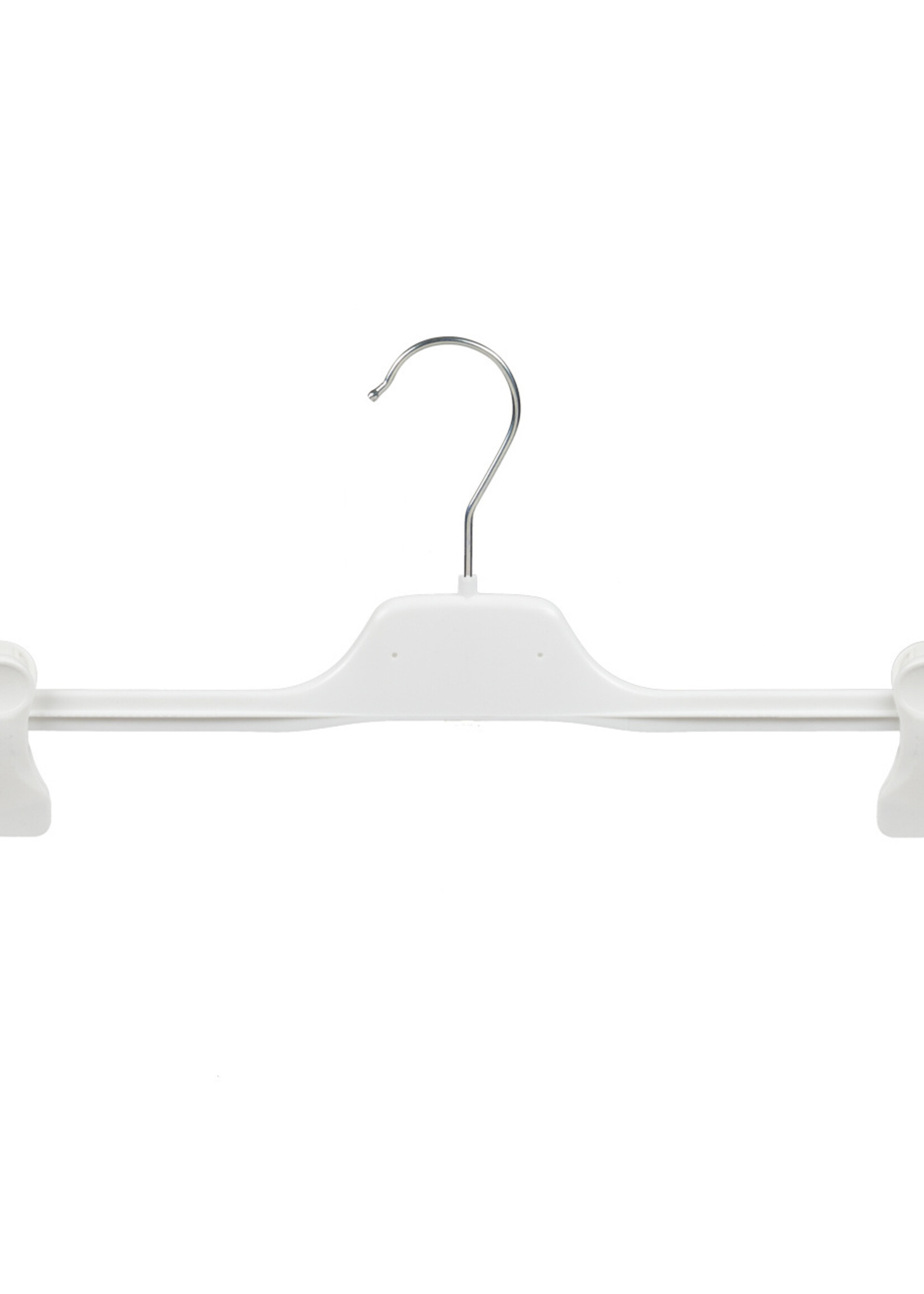 Cintre jupe / pantalon plastique blanc avec pinces antidérapantes