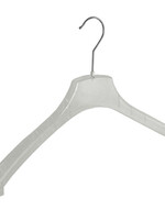 Cintre veste / costume (galbé) plastique transparent avec épaules larges