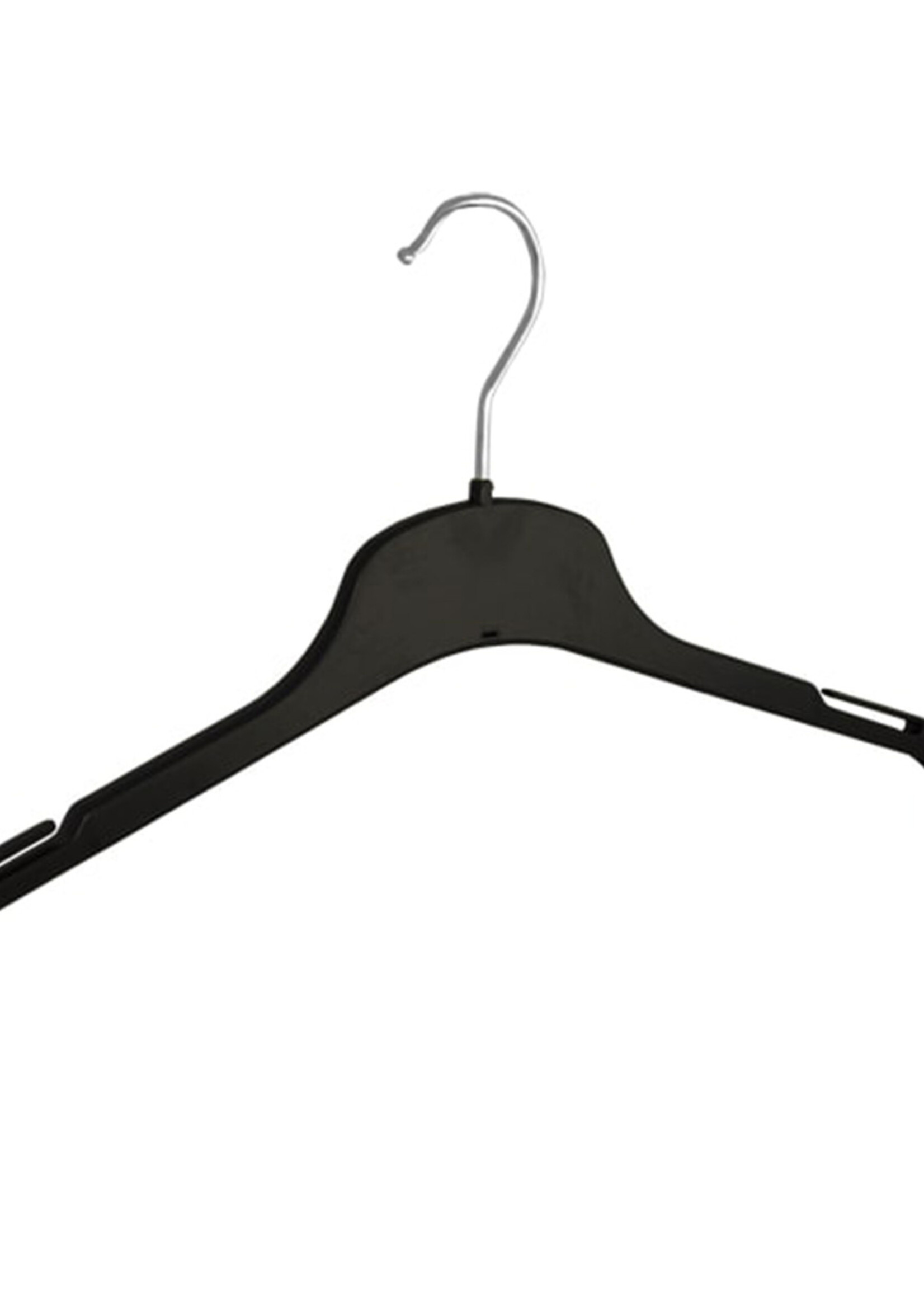 Cintre blouse / chemise (plat) plastique noir avec encoches (utilisé)