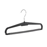 Cintre pantalon plastique noir avec barre antidérapente (mousse 2 mm) (utilisé) Cintre pantalon plastique noir avec barre antidérapente (mousse 2 mm) (utilisé)