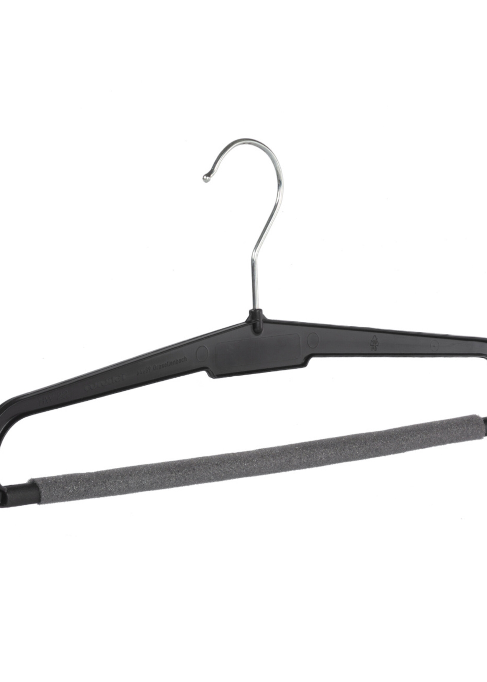 Cintre pantalon plastique noir avec barre antidérapente (mousse 2 mm) (utilisé)