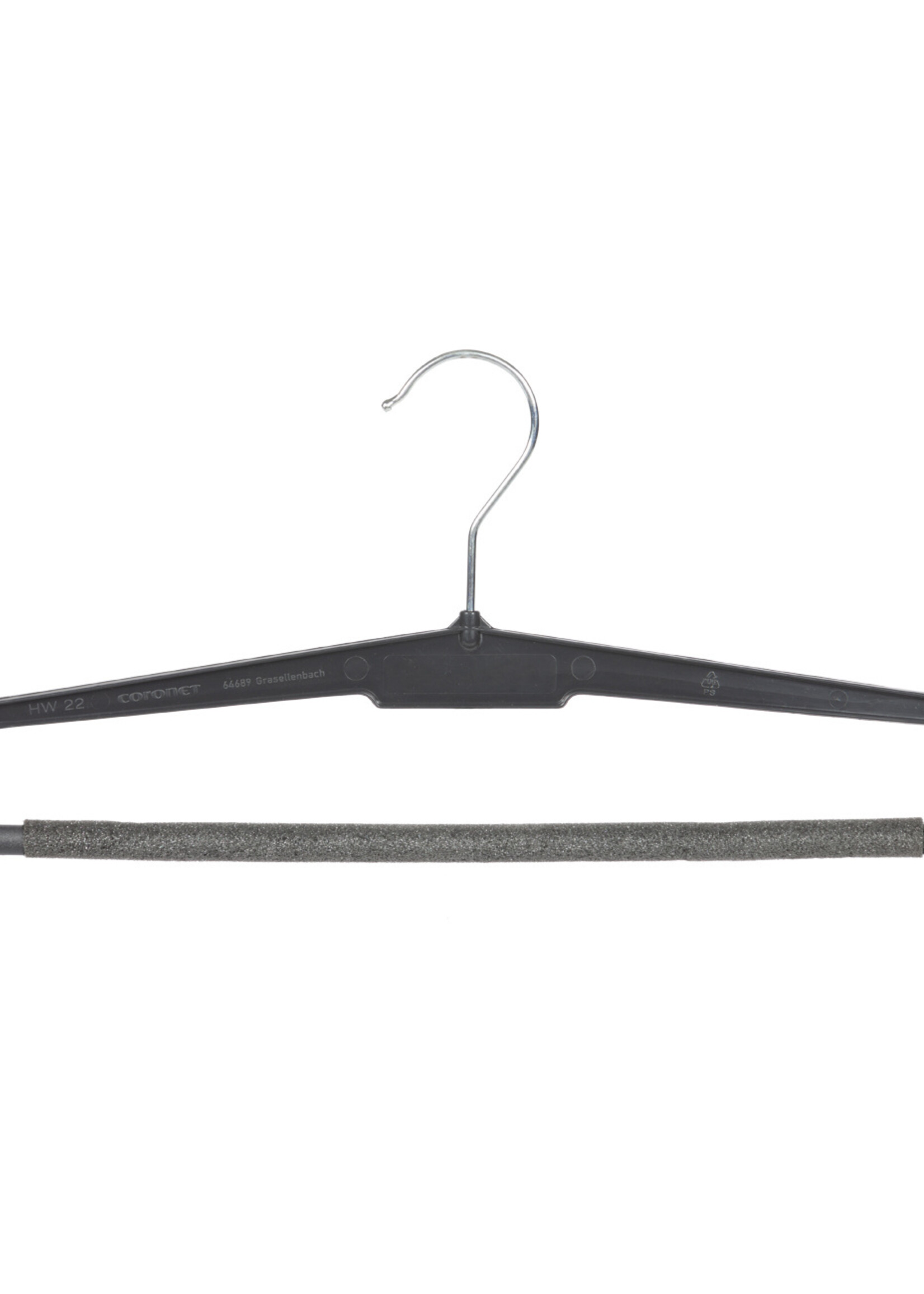 Cintre pantalon plastique noir avec barre antidérapente (mousse 2 mm) (utilisé)