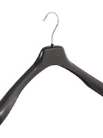 Cintre veste / costume (galbé) plastique noir avec épaules larges (utilisé)