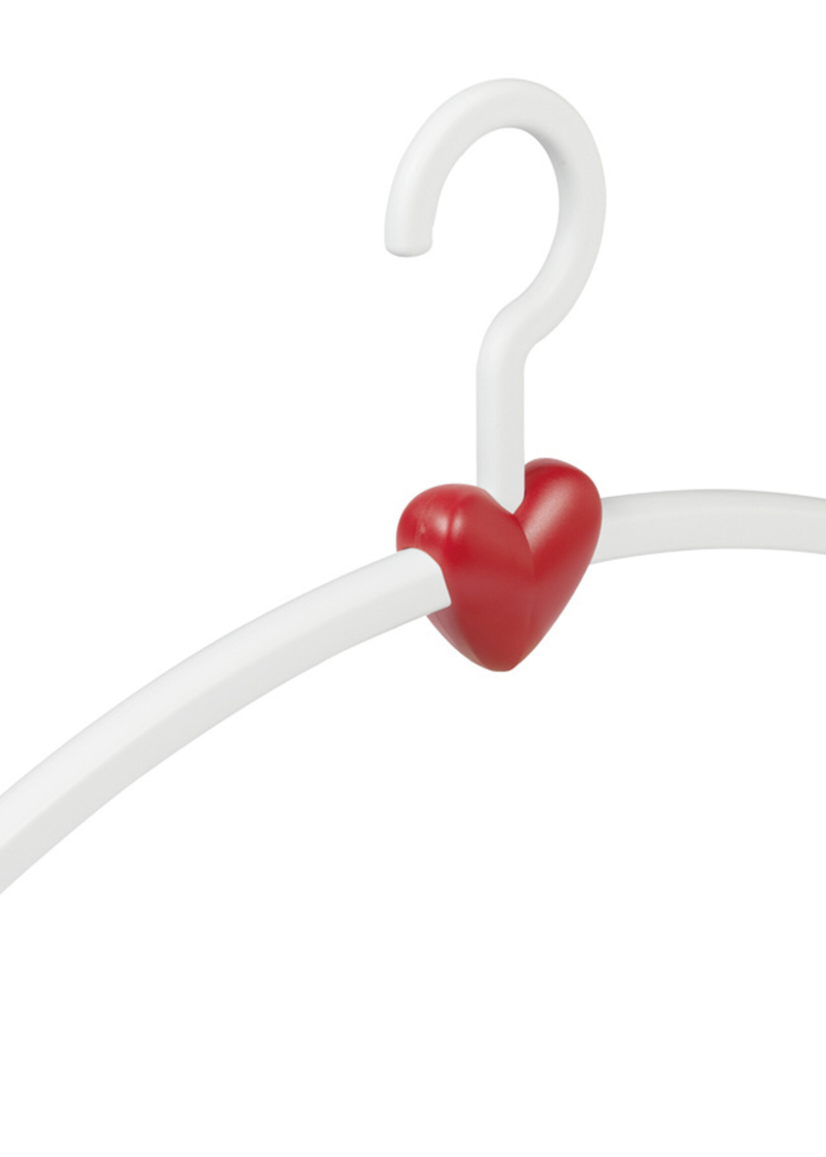 Cintre penderie "Eve" plastique blanc / rouge