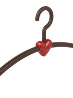 Cintre penderie "Eve" plastique marron / rouge