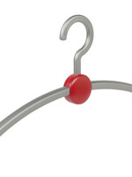 Cintre penderie "Point" plastique argent / rouge