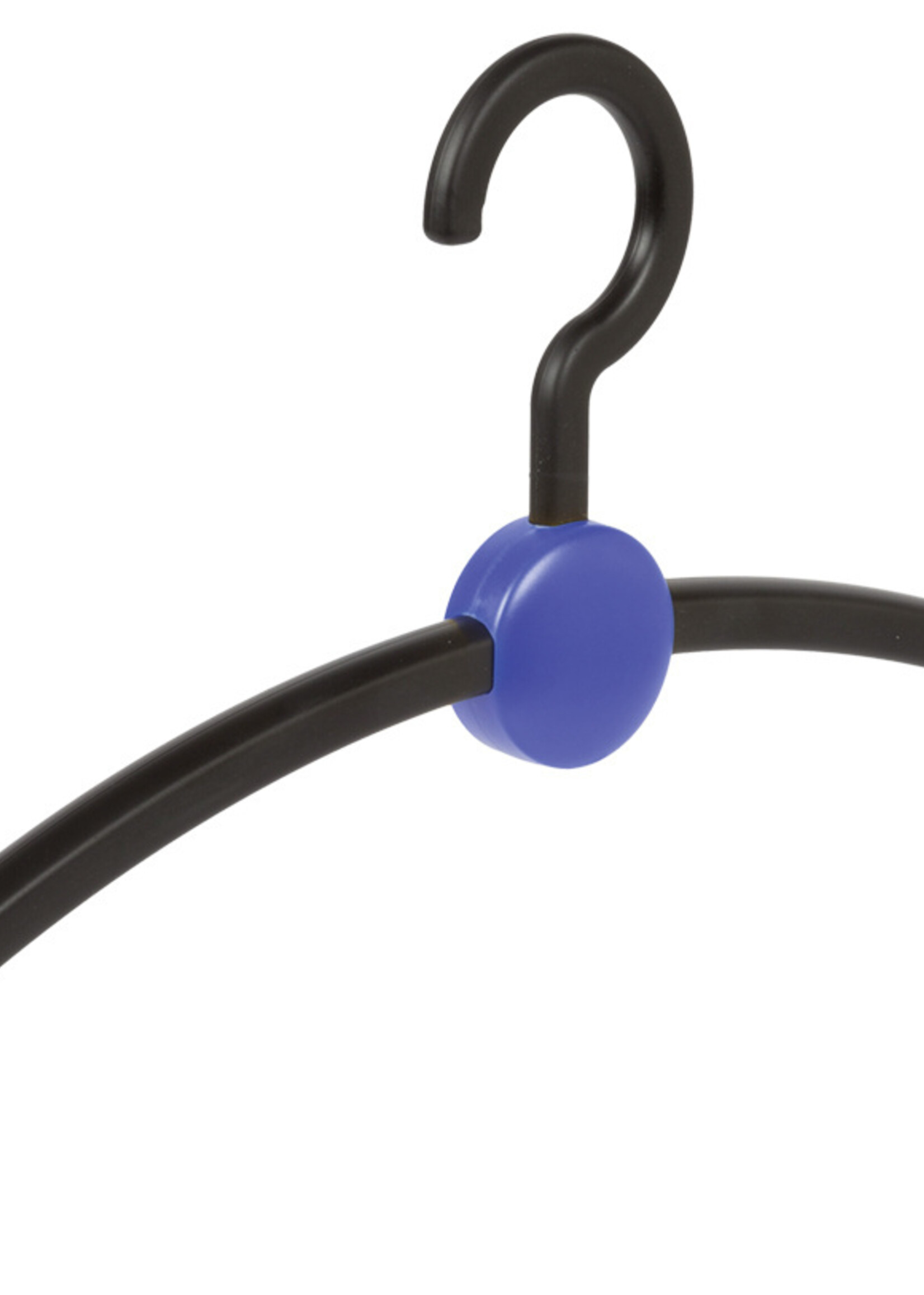 Cintre penderie "Point" plastique noir / bleu