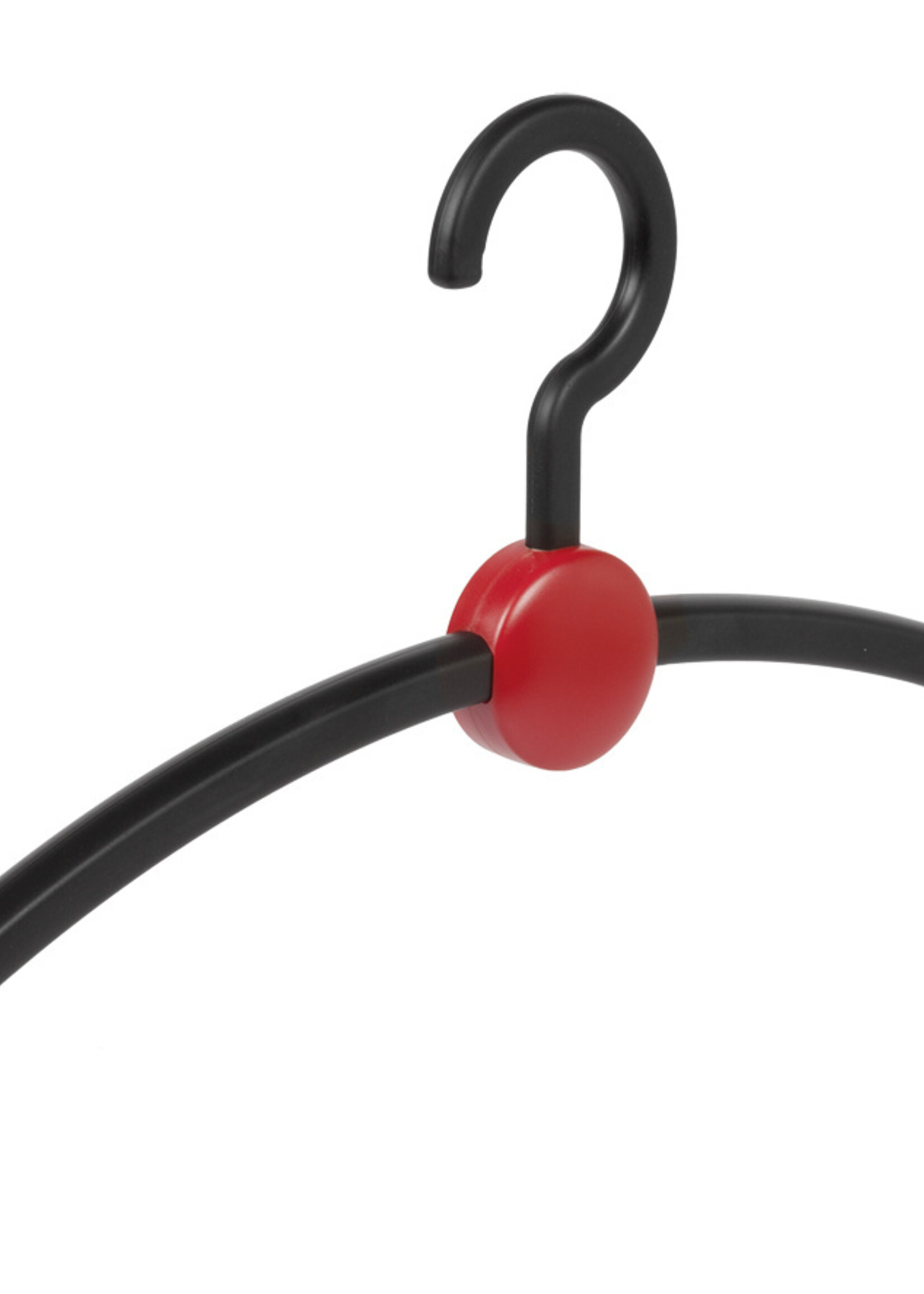 Cintre penderie "Point" plastique noir / rouge