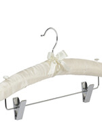 Cintre blouse / chemise satin ivoire avec pinces antidérapantes