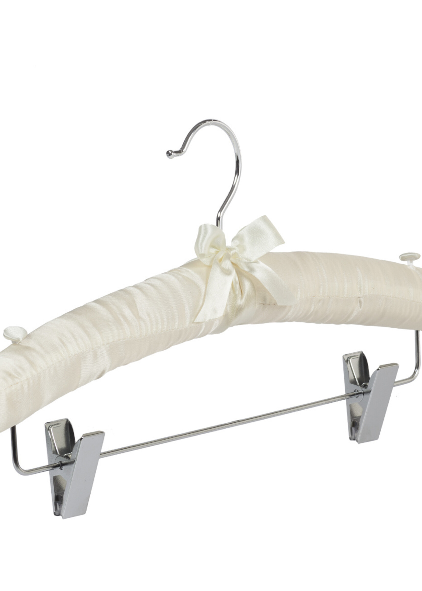 Cintre blouse / chemise satin ivoire avec pinces antidérapantes