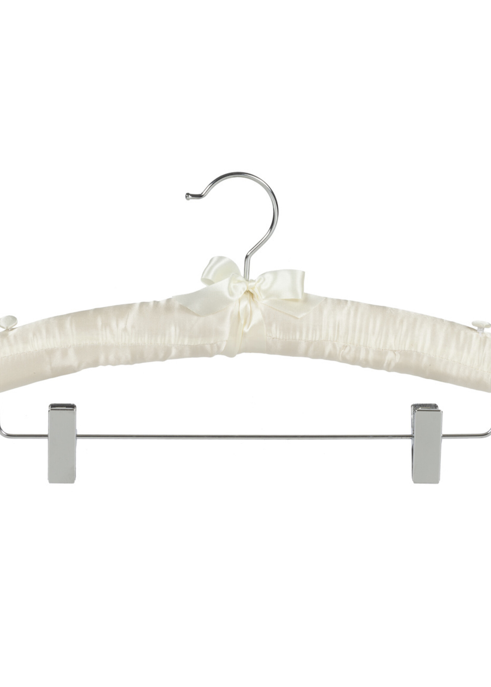 Cintre blouse / chemise satin ivoire avec pinces antidérapantes