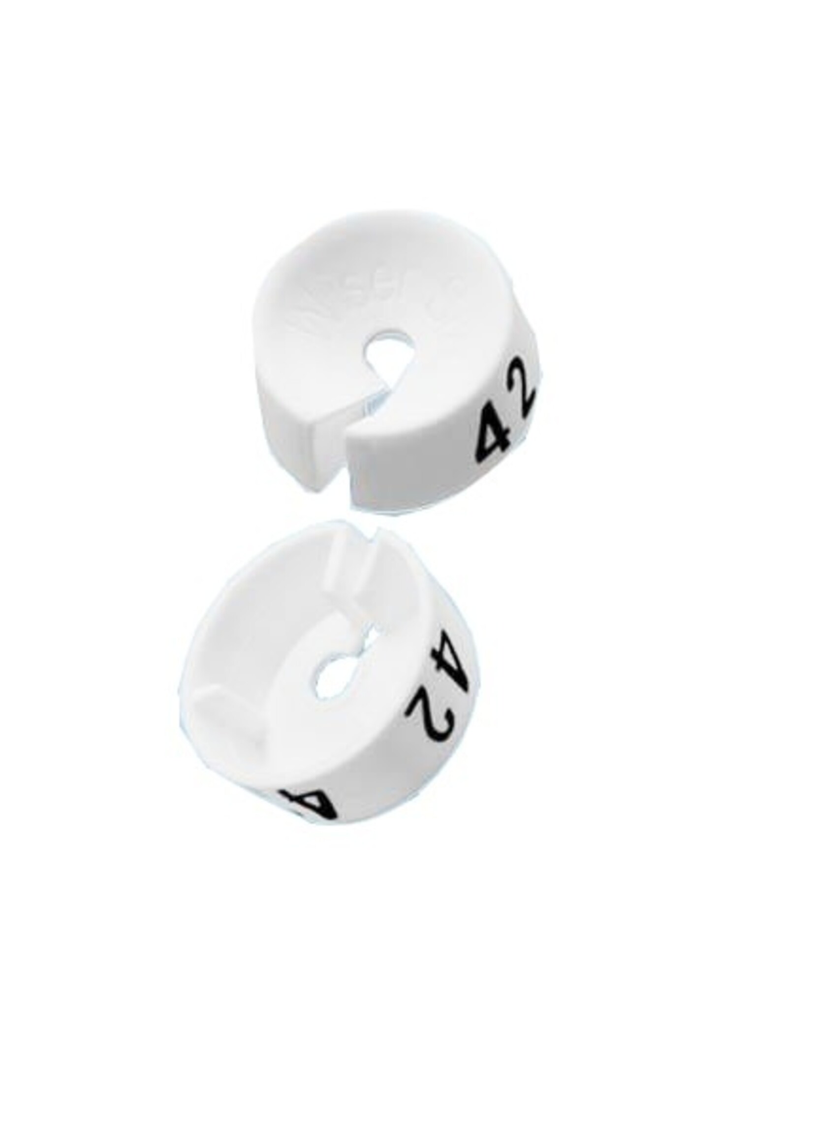 Marquage de taille blanc avec impression noir (25 pcs.)