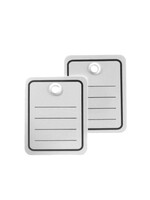 Etiquette blanche imprimé en noir, avec trou plastique (1000 pcs.)