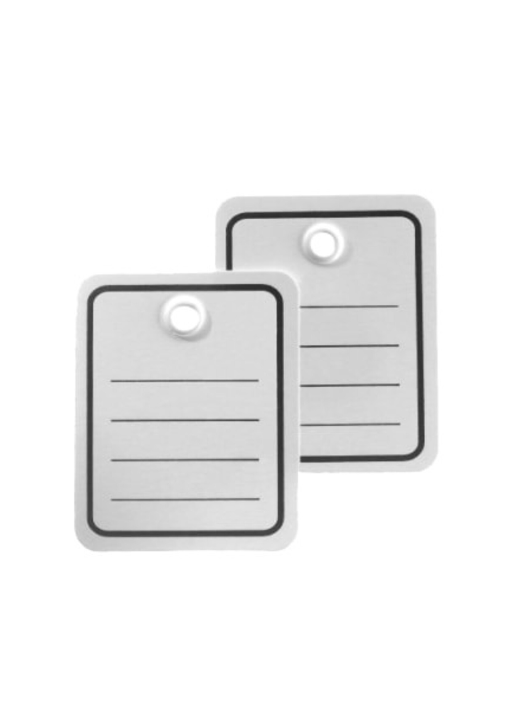 Etiquette blanche imprimé en noir, avec trou plastique (1000 pcs.)