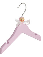 Cintre blouse / chemise (bébé) bois lotus laqué rose avec encoches