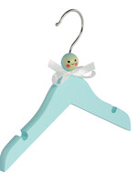 Cintre blouse / chemise (bébé) bois lotus laqué bleu avec encoches