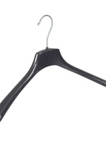 Cintre veste / costume (galbé) plastique noir avec épaules larges