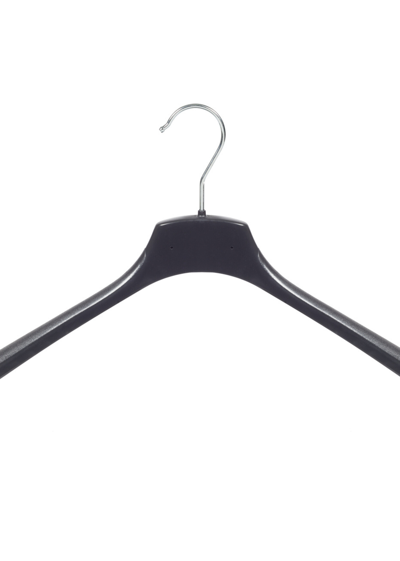 Cintre veste / costume (galbé) plastique noir avec épaules larges