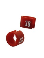 Marquage de taille rouge avec impression blanche (100  pcs.)