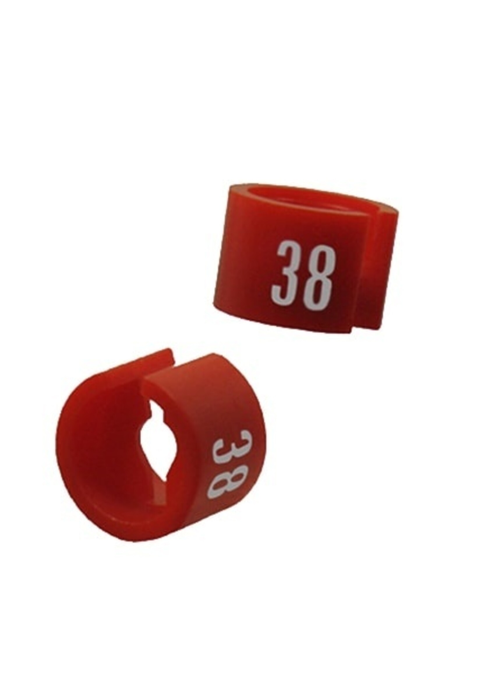 Marquage de taille rouge avec impression blanche (100  pcs.)