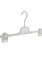 Cintre jupe / pantalon plastique transparent avec pinces antidérapantes (utilisé)