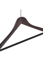 Cintre hotel (galbé) (antivol) bois hêtre teinté wengé avec encoches et barre antidérapant