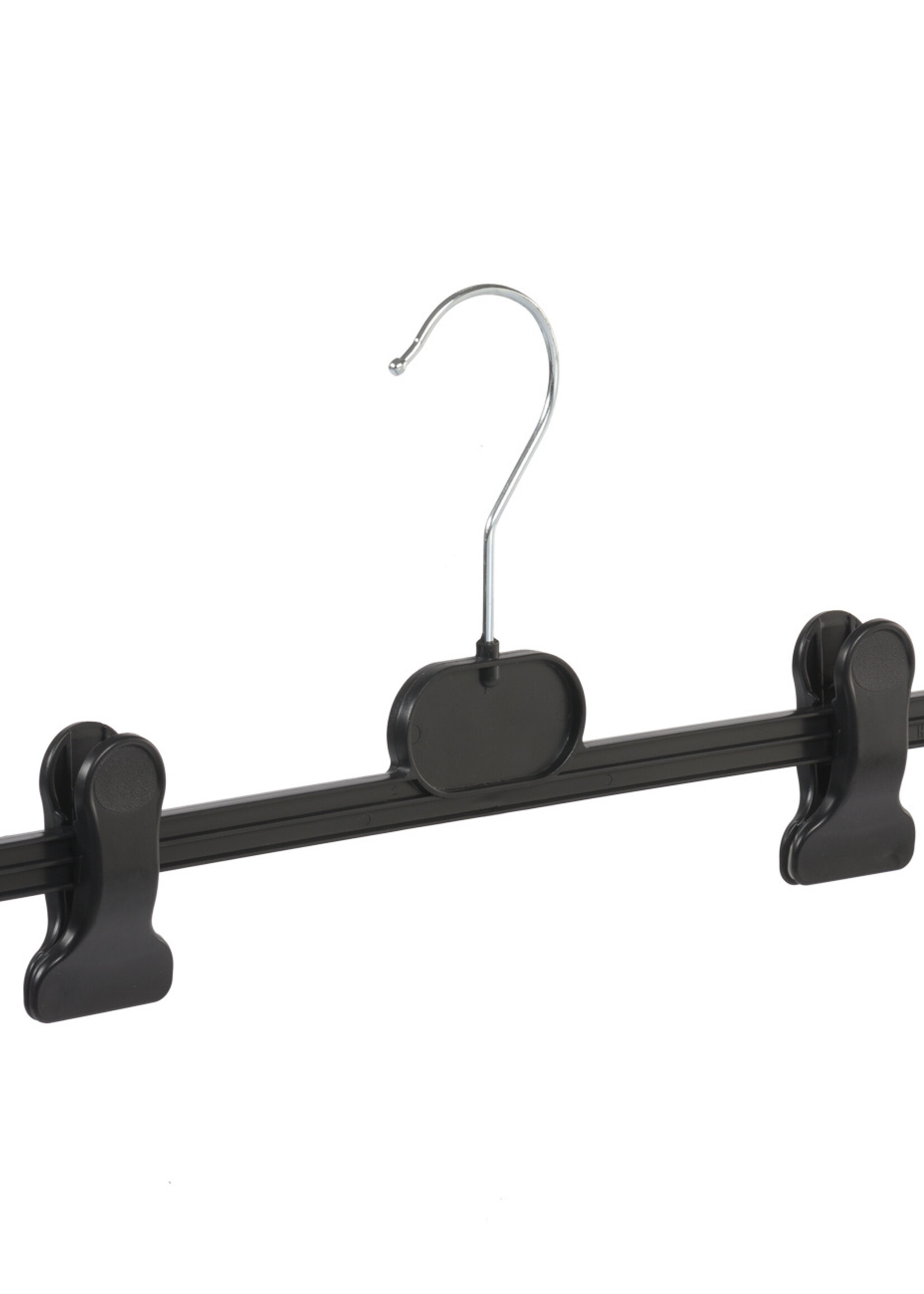 Cintre jupe / pantalon plastique noir avec pinces antidérapantes (utilisé)