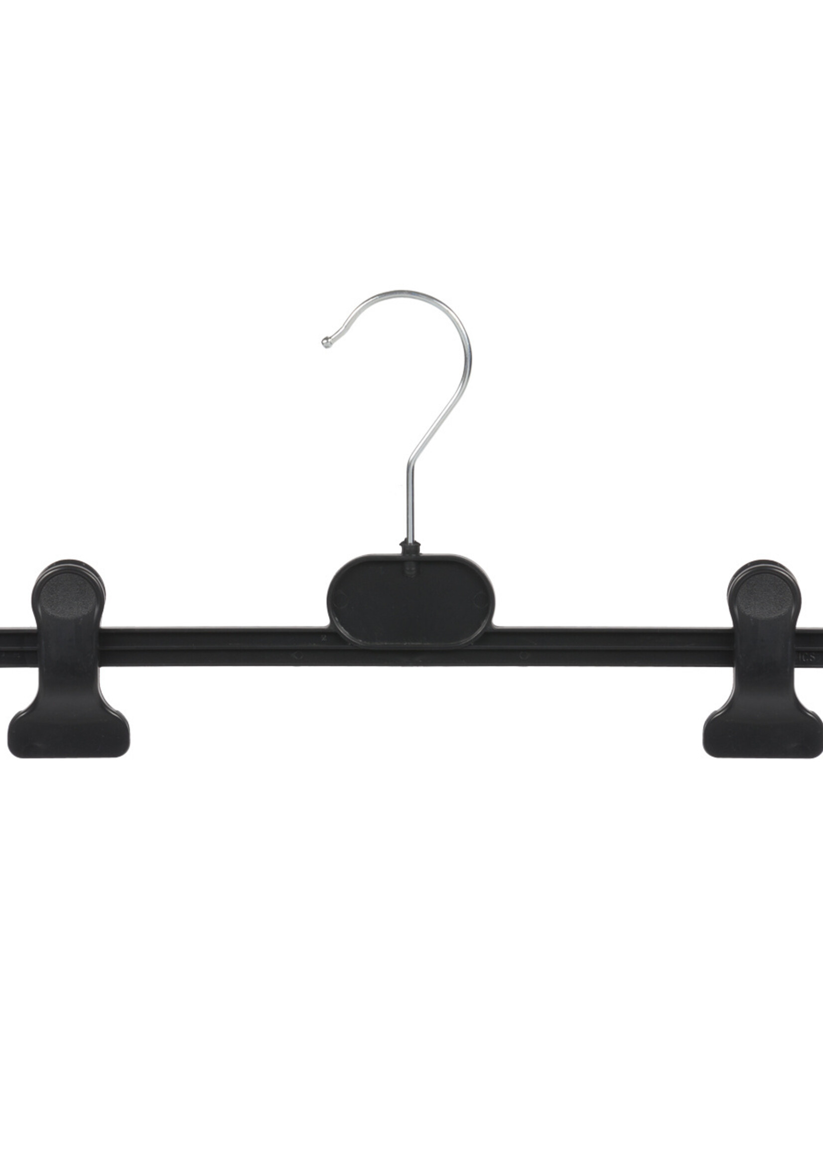 Cintre jupe / pantalon plastique noir avec pinces antidérapantes (utilisé)