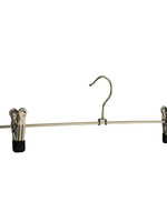 Cintre jupe / pantalon métal chromé avec pinces antidérapantes (noir)