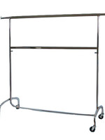 Portant chromé + barre intermédiaire, hauteur réglable 106 - 200 cm