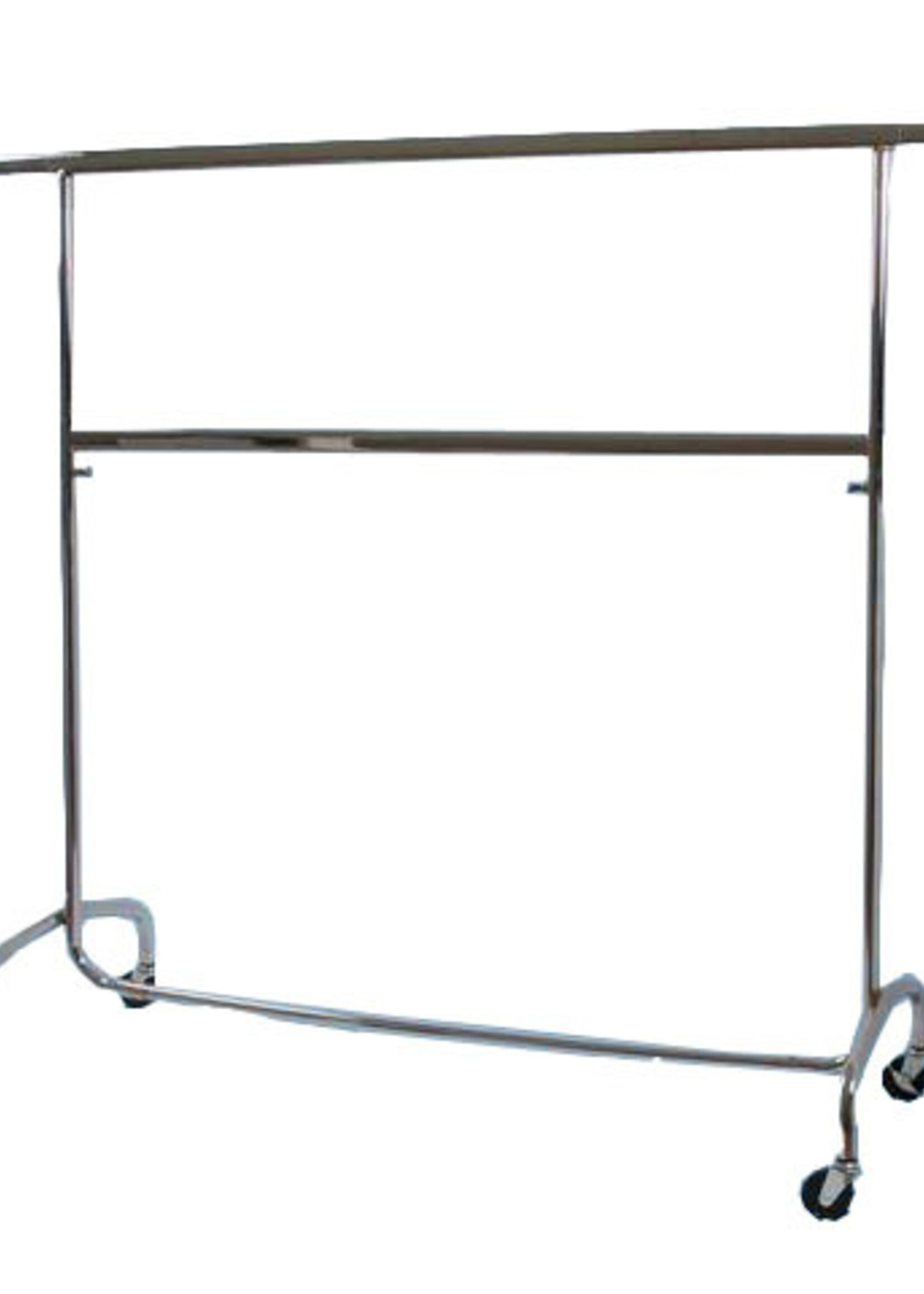 Portant chromé + barre intermédiaire, hauteur réglable 106 - 200 cm