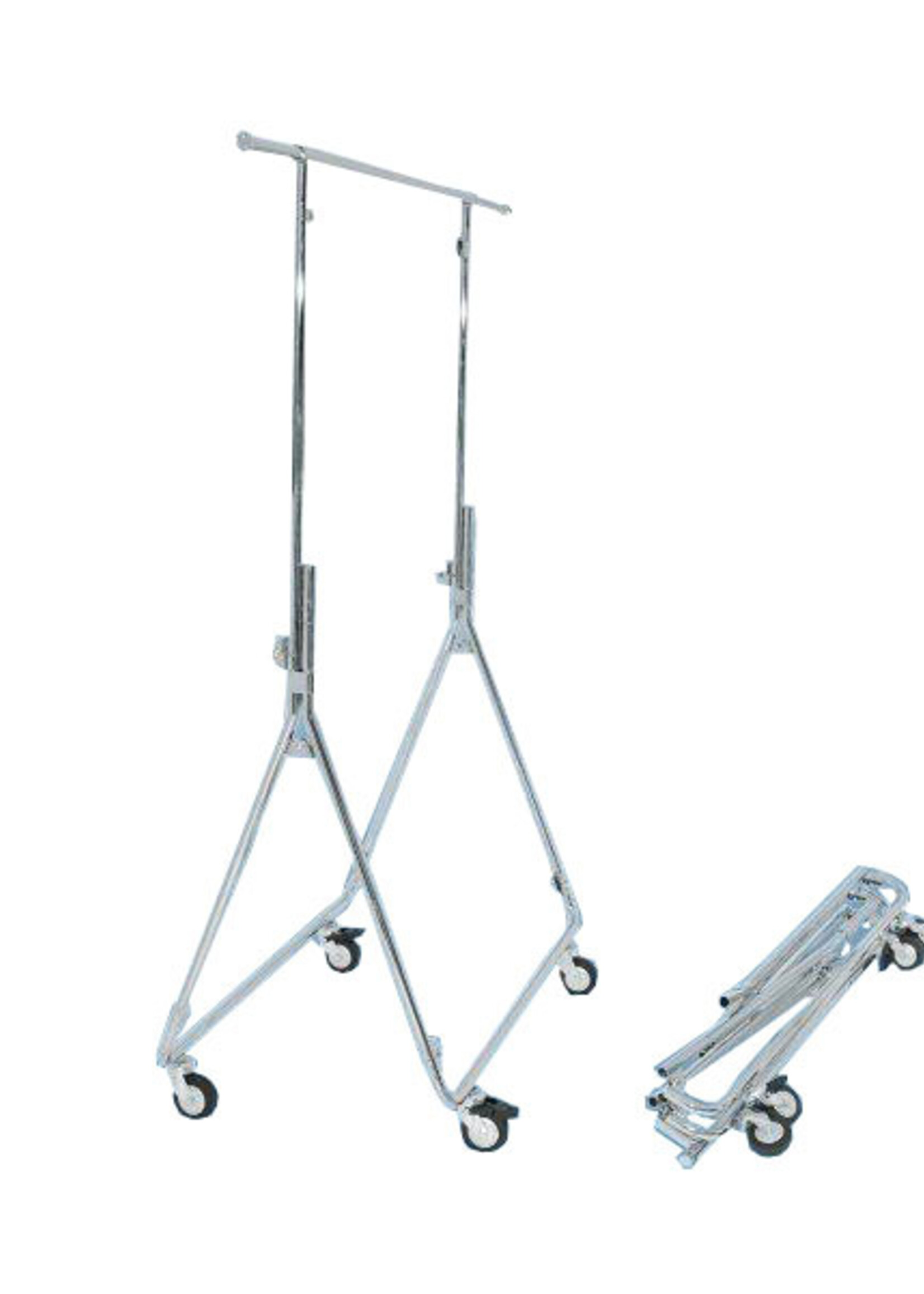 Portant pliable chromé, hauteur réglable 150 cm