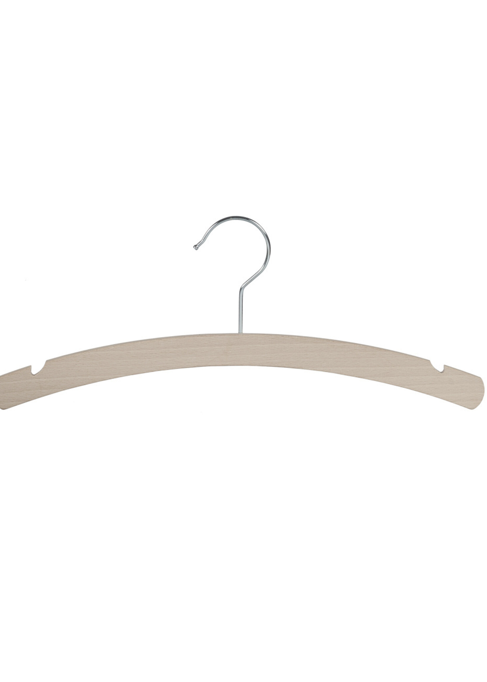 Cintre blouse / chemise (plat) bois hêtre brut avec encoches