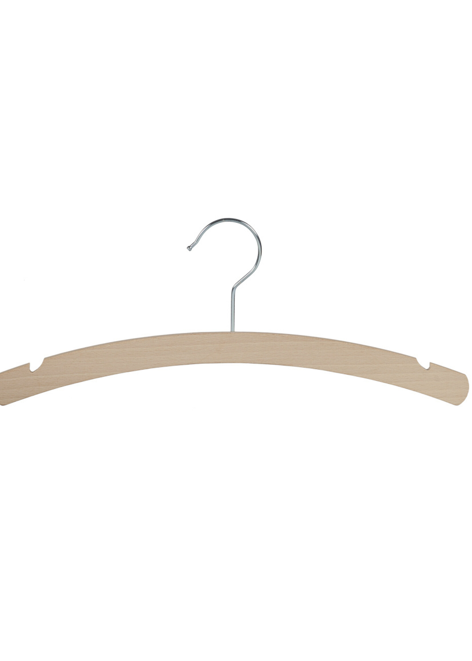 Cintre blouse / chemise (plat) hêtre verni naturel avec encoche