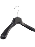 Cintre veste / costume (galbé) plastique noir avec épaules larges