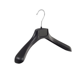 Cintre veste / costume (galbé) plastique noir avec épaules larges Cintre veste / costume (galbé) plastique noir avec épaules larges