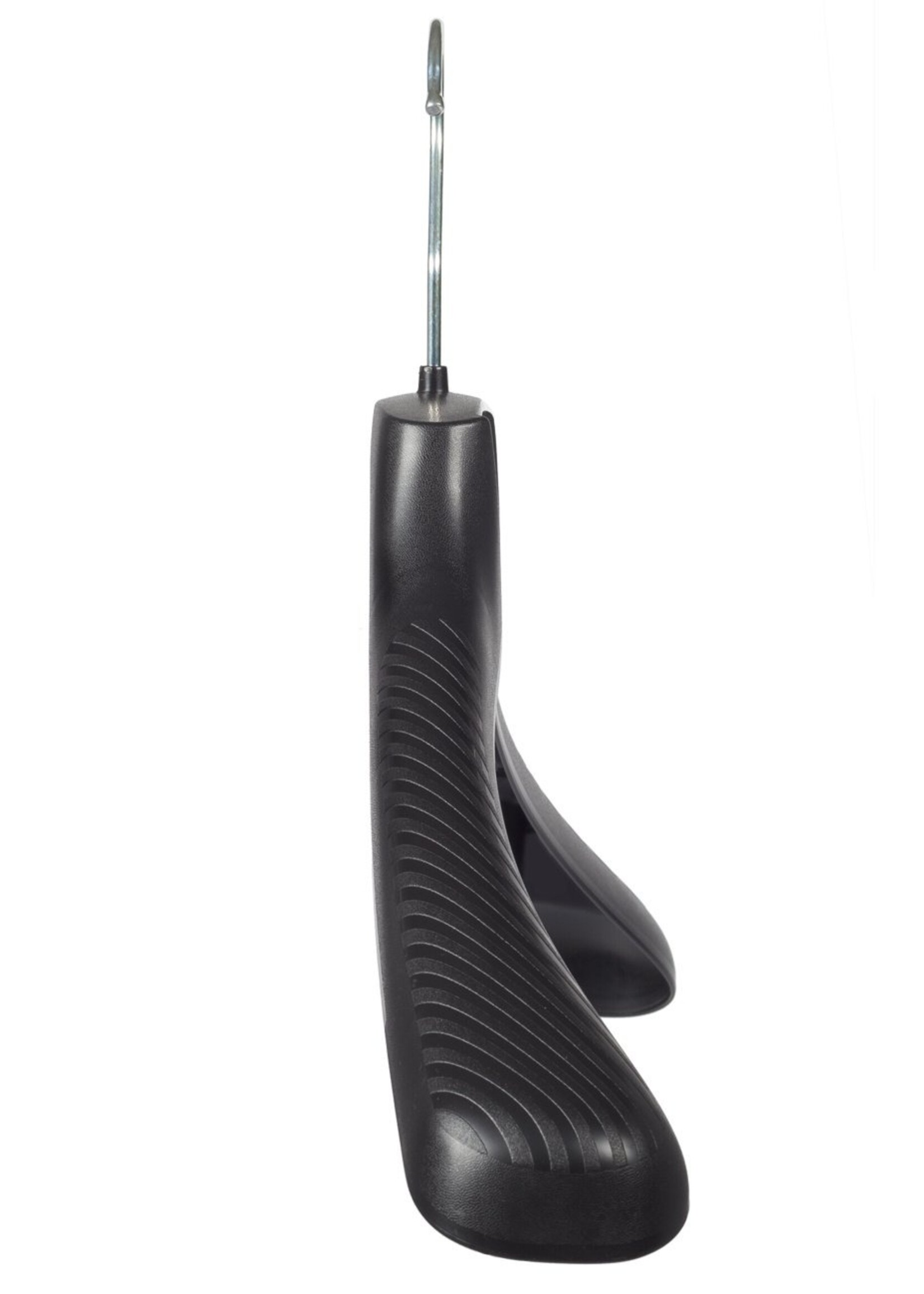 Cintre veste / costume (galbé) plastique noir avec épaules larges et barre antidérapente (mousse 2 mm)