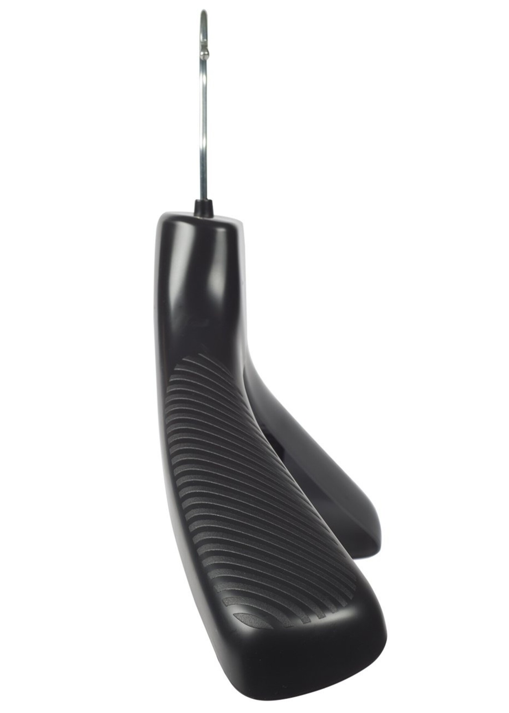 Cintre veste / costume (galbé) plastique noir avec épaules larges et barre antidérapente (mousse 2 mm)