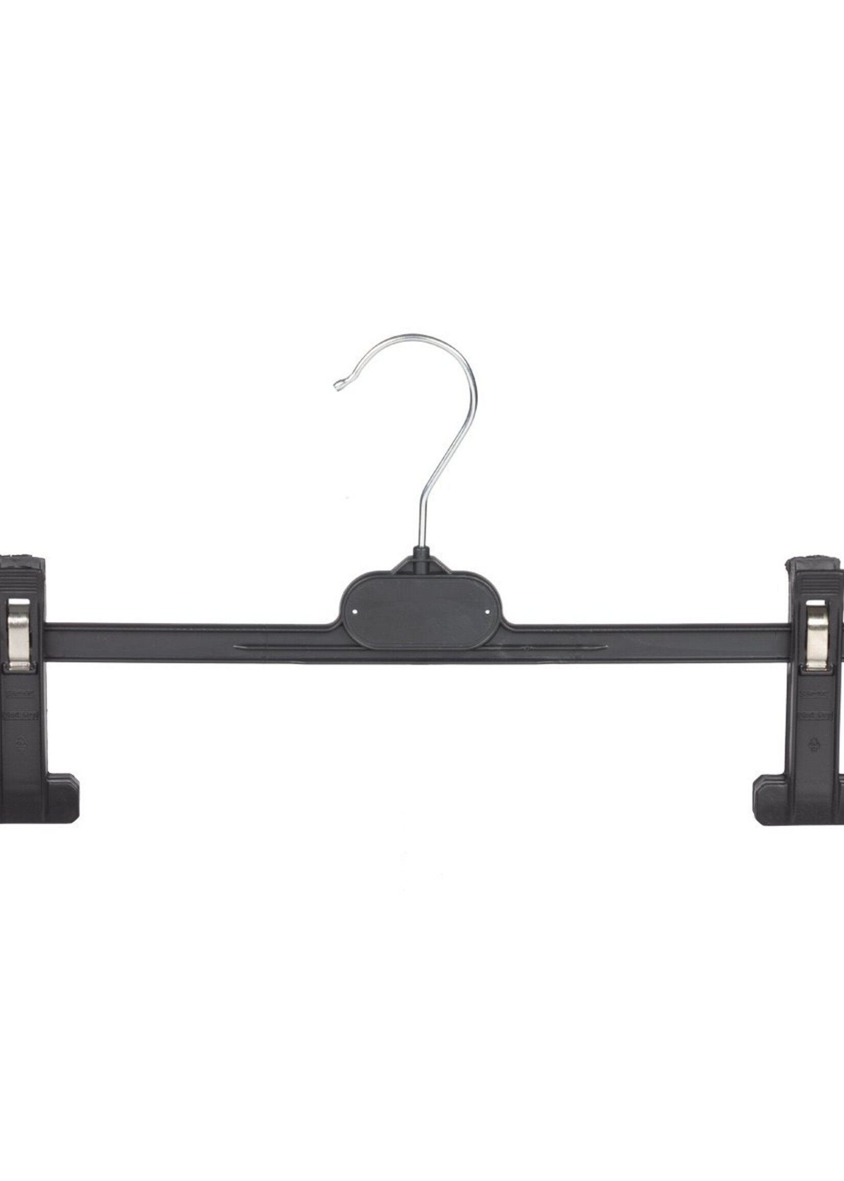 Cintre jupe / pantalon plastique blanc avec pinces antidérapantes (plus larges)