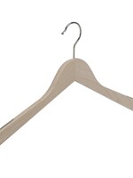 Cintre blouse / chemise (plat) bois hêtre brut avec antidérapant sur épaules