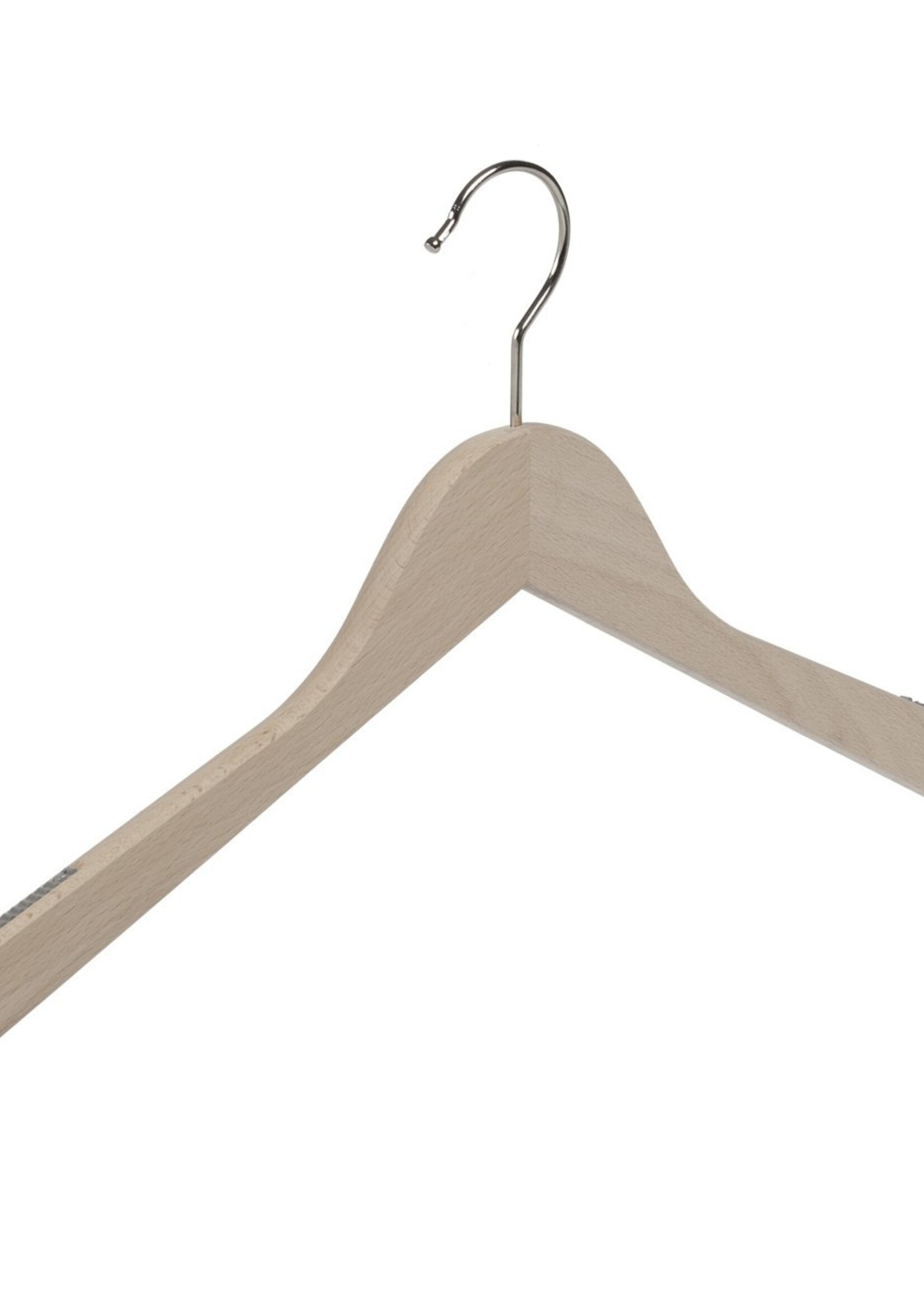 Cintre blouse / chemise (plat) bois hêtre brut avec antidérapant sur épaules