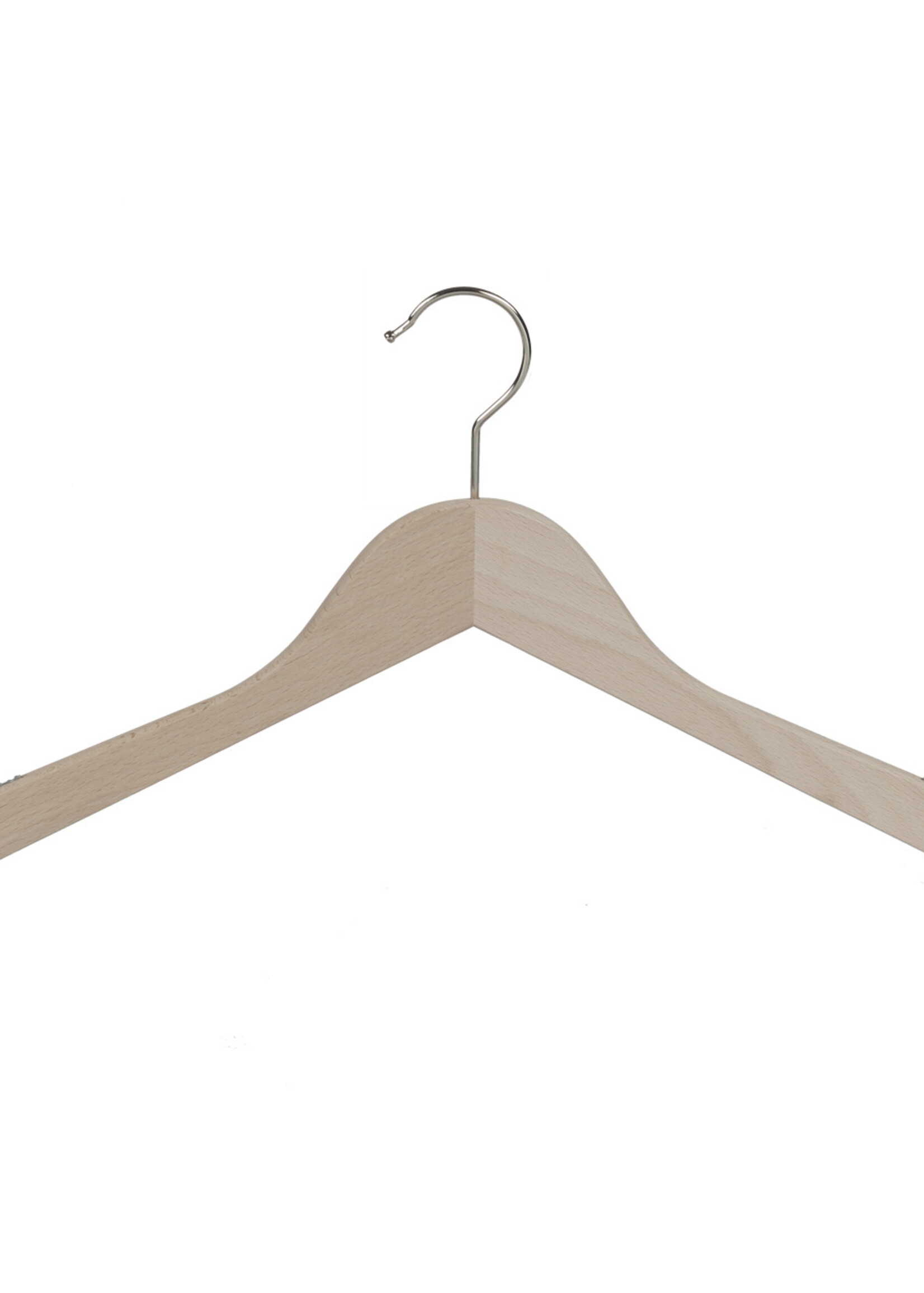 Cintre blouse / chemise (plat) bois hêtre brut avec antidérapant sur épaules